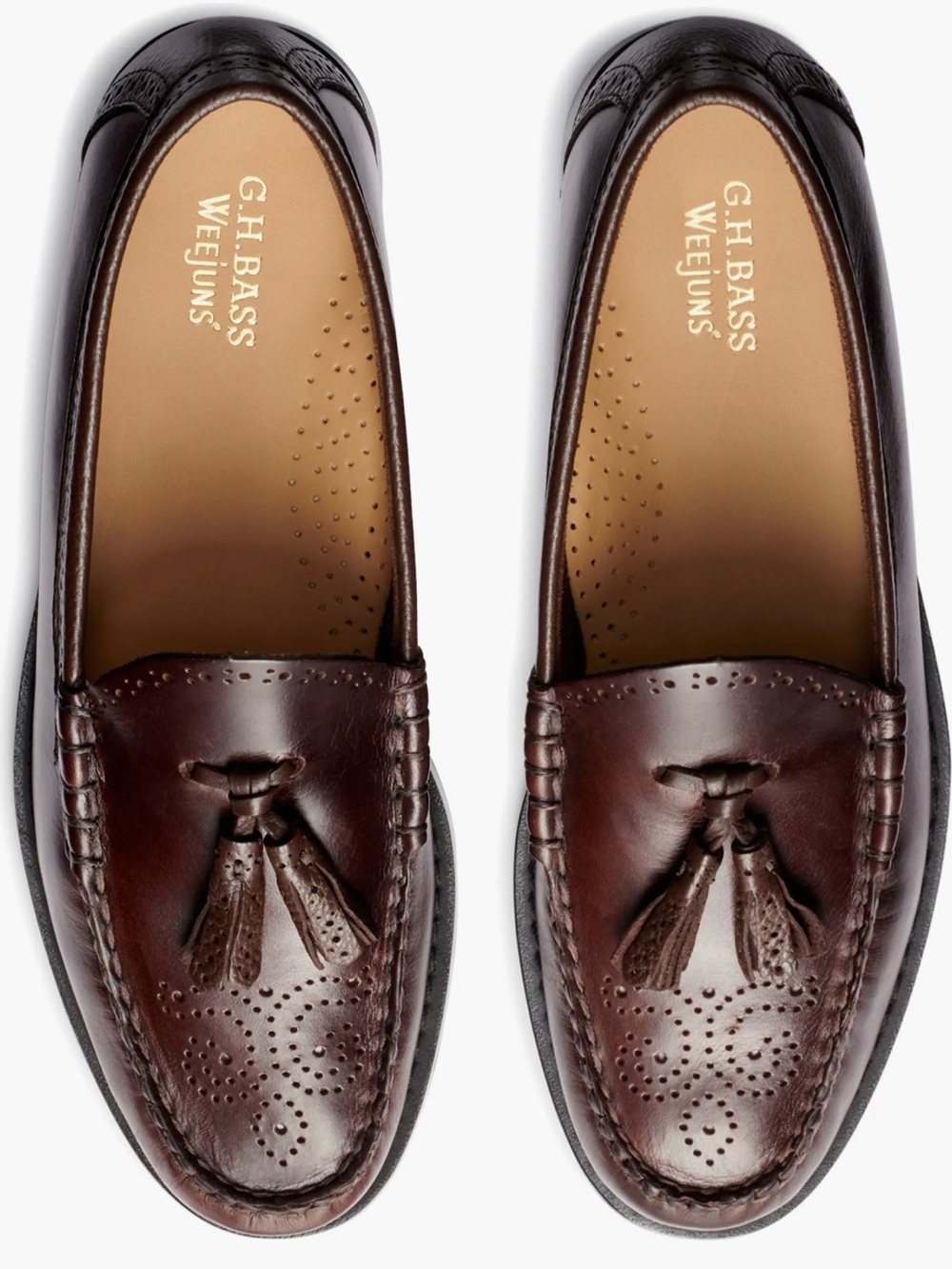 NEW G.H. Bass Weejuns Men's Brown Leather Tassel Loafers Sz 7.5